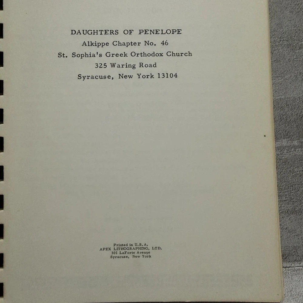 Treasury of Greek Cooking 1969 Cookbook Recipes Daughters‎ Penelope Syracuse NY